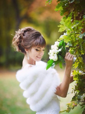 Свадебная накидка лиса и кролик модель НМ58 фото невесты